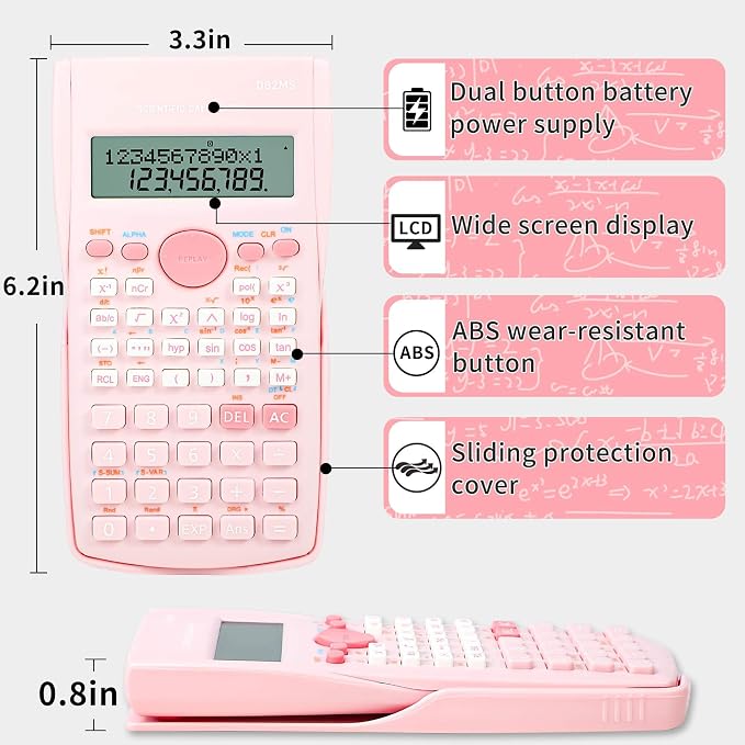 Scientific Calculator, 2 Line Cute Scientific Math Calculator Function - Image 6