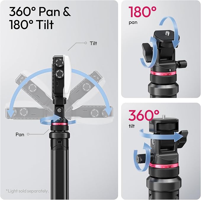 ULANZI MT-80 Aluminum Tripod Stand, 7FT Extendable Camera Phone Tripod - Image 4