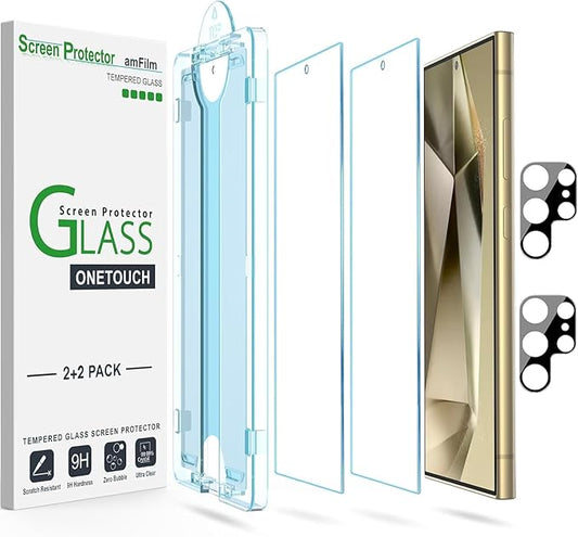 amFilm Auto-Alignment OneTouch for Samsung Galaxy S24 Ultra 6.8'' Screen by amFilm