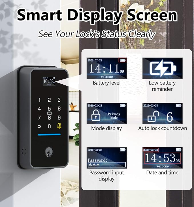 Anweller Smart Deadbolt Lock, WiFi Fingerprint Keyless Entry Door Lock - Image 9