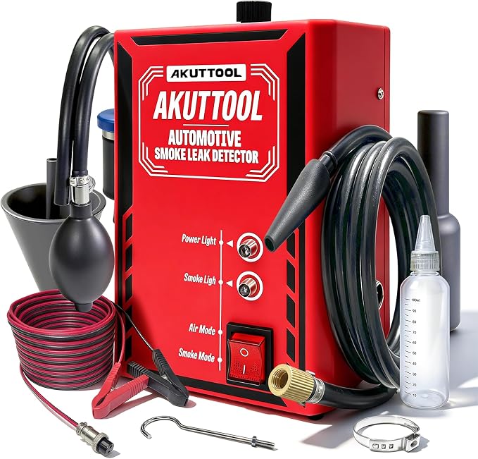 Smoke Machine Automotive Built-in Air Pump, 12V DC Smoke Leak Detector by AKUTTOOL
