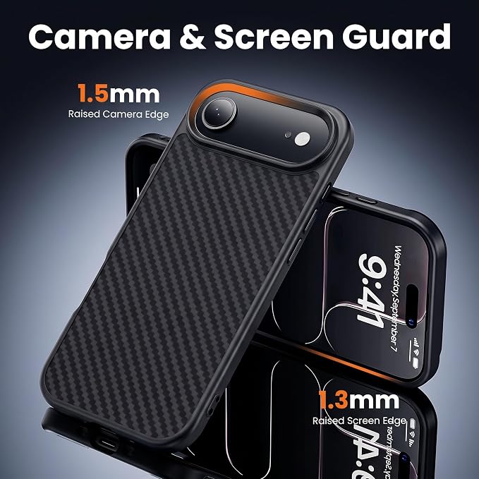 toushion 3 in 1 for iPhone Air Case Carbon Fiber Black&Grey, Fits MagSafe - Image 5