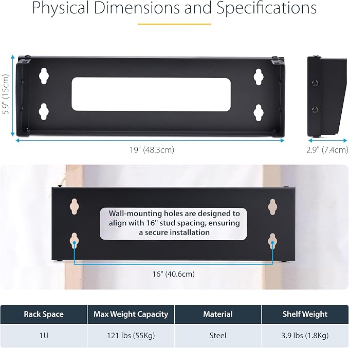 StarTech.com 1U Vertical Wall-Mount Bracket - Image 4