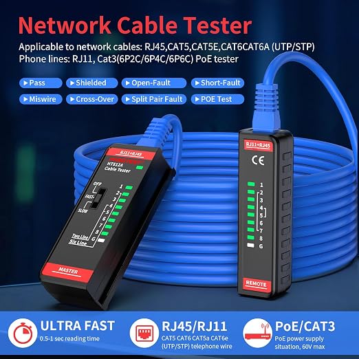 Network Ethernet Cable Tester for LAN RJ45 RJ11 CAT5 CAT5E CAT6 CAT6A CAT7 - Image 4