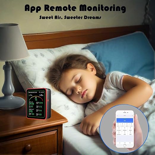 Smart Air Quality Monitor Indoor: WiFi Air Quality Tester, 15-in-1 Air Quality - Image 4