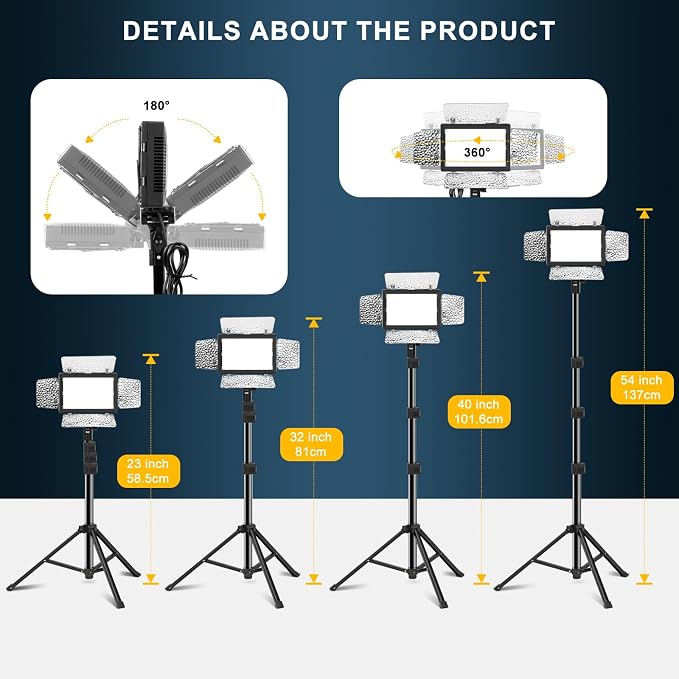 Jiang&Rong 2 Pack LED Video Lighting Kit - Image 6