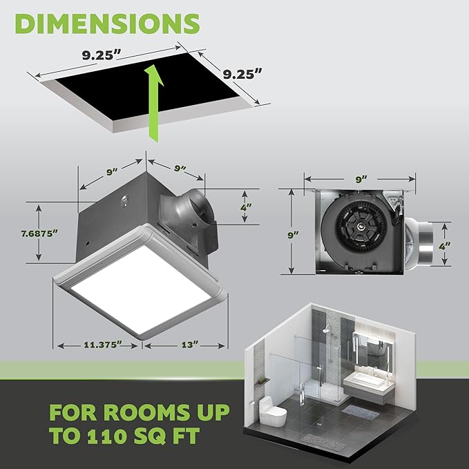 Homewerks 7145-80V-HS Dual Speed Bathroom Exhaust Fan - Image 5