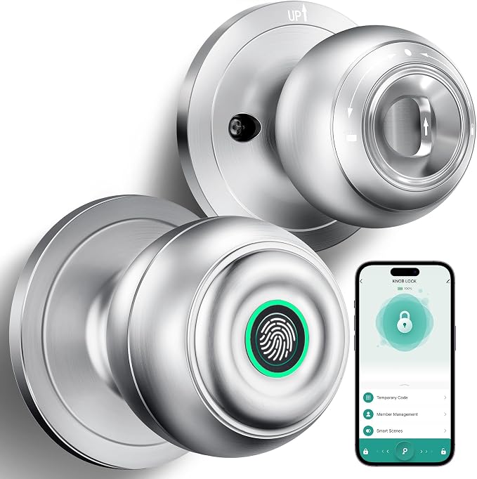 KLLOQUE Fingerprint Door Lock, Smart Fingerprint Door Knob by KLLOQUE
