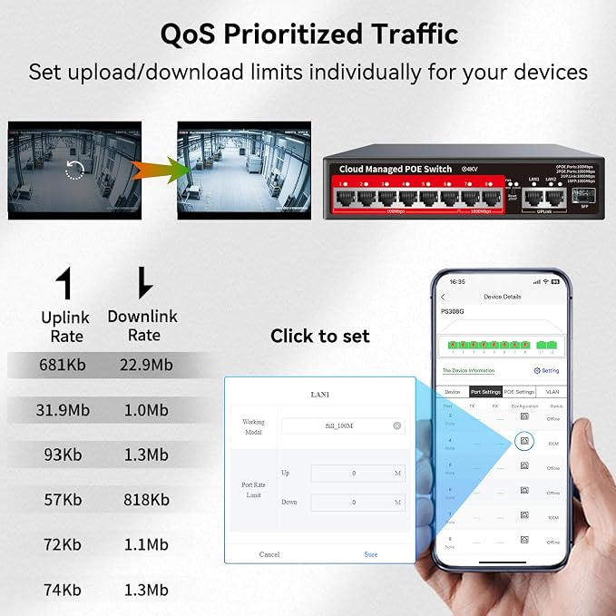 8 Port PoE+ Switch | Easy Smart Managed Ethernet Switch | Support VLAN - Image 7