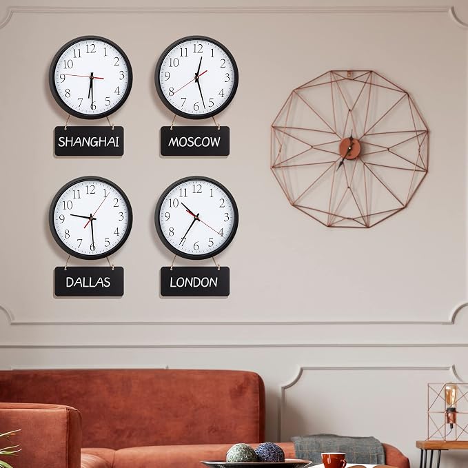 Silent Wall Clocks with Chalkboards and Marker, Battery Operated Round Multi - Image 5