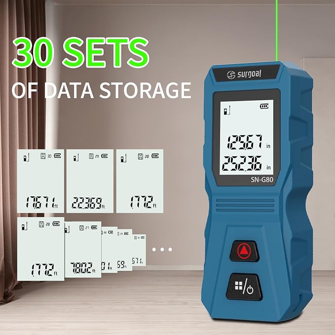 Mini Green Laser Distance Meter 262Ft – Rechargeable Digital Measuring Tool - Image 5