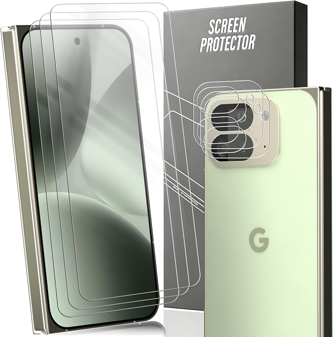 3+2 Pack for Google Pixel 10 Pro Fold Screen Protector, Tempered Glass + Camera by Unknown