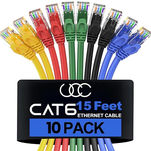 Ultra Clarity Cables Cat 6 Ethernet Cable 15 Feet, Cat6 Patch Cable, High Speed by UltraClarityCables