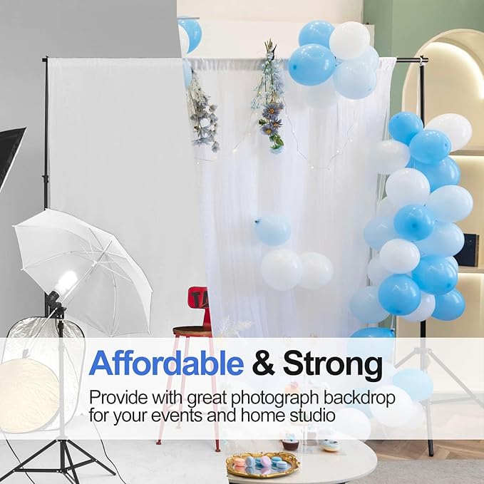 EMART Backdrop Stand 10x7.8ft Photo Studio Adjustable Background Stand Support - Image 6