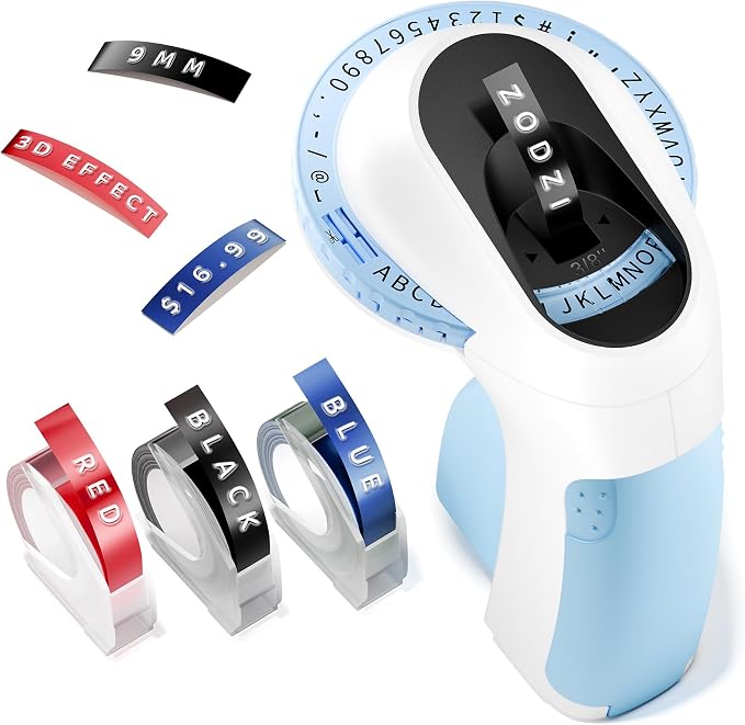 Zodzi Embossing Label Maker, Vintage Embossed Label Maker Machine by Zodzi-Phomemo
