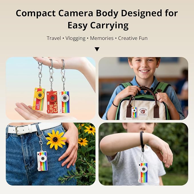 Mini Keychain Digital Camera, Rainbow Y2K Retro Pocket Camera - Image 5