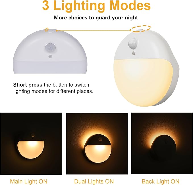 YUNLEX 2 Pack Toliet Lights, 2.6" Small Motion Sensor Battery Night Light - Image 4