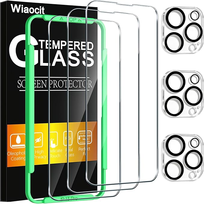 Wiaocit 3 Pack Tempered Glass Screen Protector by Wiaocit