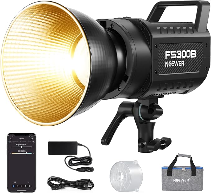 NEEWER FS300B 300W LED Studio Video Light, Bi Color COB Continuous Lighting by Neewer