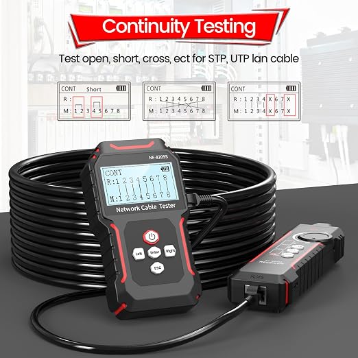 NF‑8209S Network Cable Tester – Upgrade LAN Network Cable, Ethernet Cable Tester - Image 7