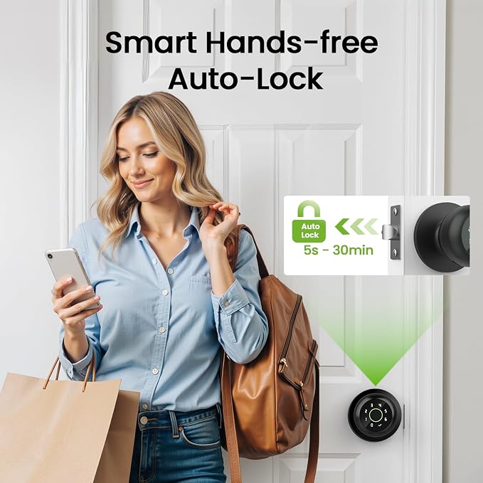 GHome Smart Fingerprint Door Lock, 4 in 1 Smart Fingerprint Door Knob - Image 5