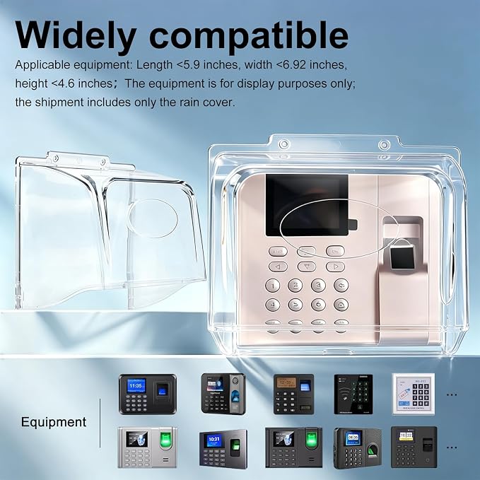 Clear Plastic Time Clock Cover Weatherproof, Time Attandence Machine Rain Cover - Image 3
