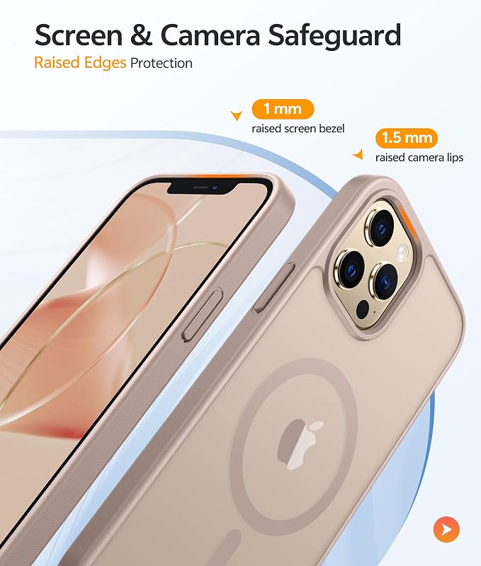 FNTCASE for iPhone 12 Pro Max Case: Translucent Matte Magnetic Phone Cover - Image 4