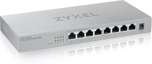 Zyxel 8-Port 2.5GbB MultiGig Ethernet Unmanaged Switch | 8 x 100/1G/2.5G Mbps by ZYXELNETWORKS
