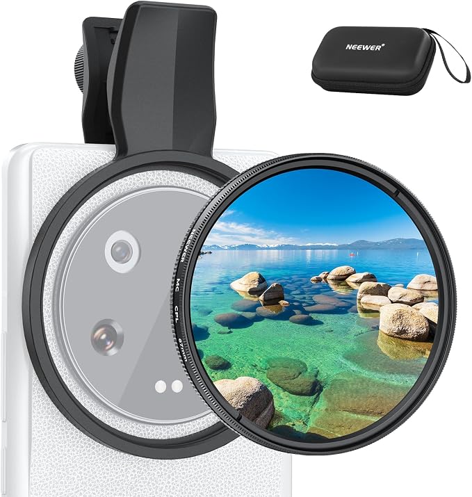 NEEWER 67mm Clip On CPL Filter for Phone, Circular Polarizing Polarizer Camera by Neewer
