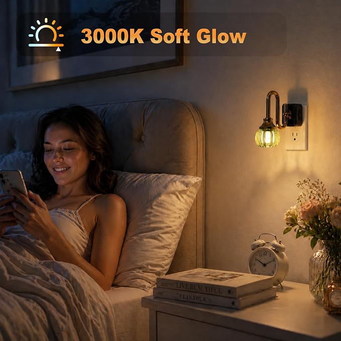 JandCase Night Light, Night Lights Plug into Wall, 0-100 LM Dimmable Nightlights - Image 4