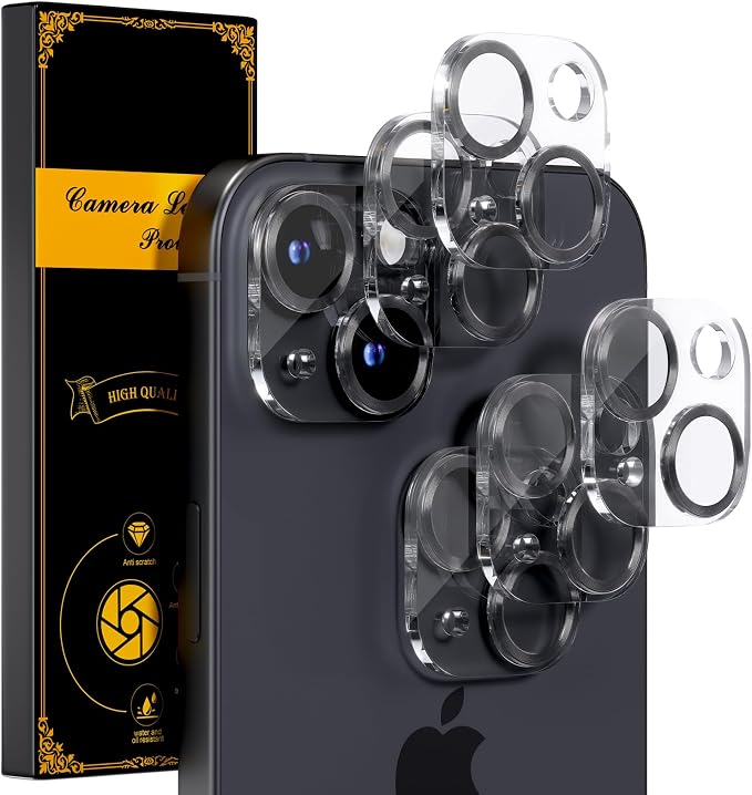 for 6 Pack iPhone 15 / iPhone 15 Plus Camera Lens Protector 9H Tempered Glass by Beuxece