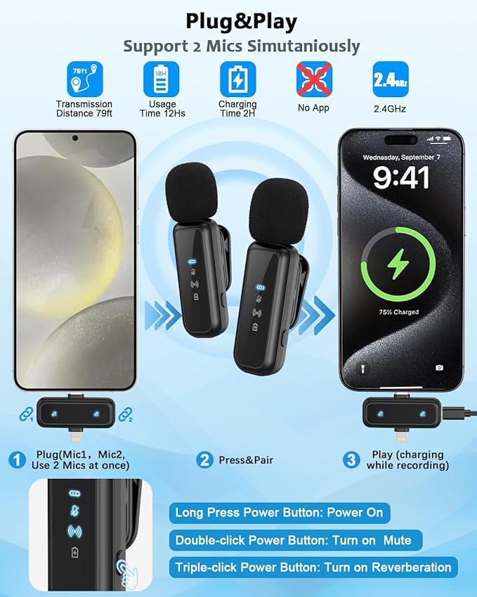 Vlogging Kit for iPhone/Android, 63”Auto Face Tracking Tripod for iPhone - Image 3