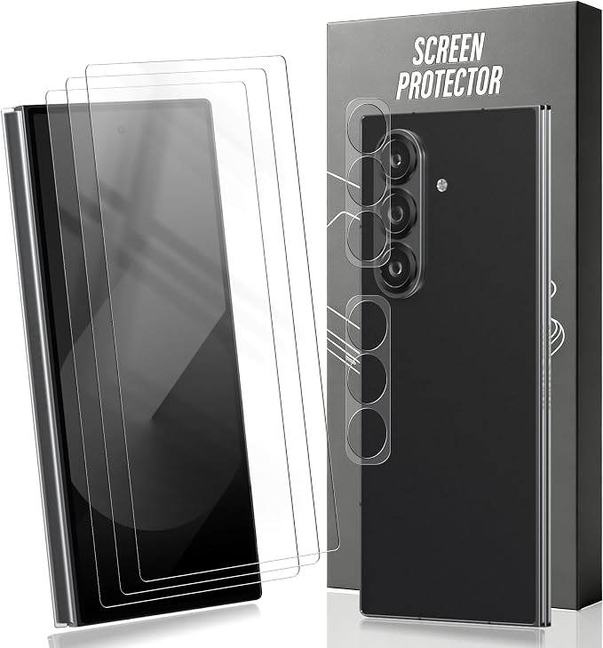 3+2 Pack Tempered Glass for Samsung Galaxy Z Fold 7 Screen Protector by Unknown