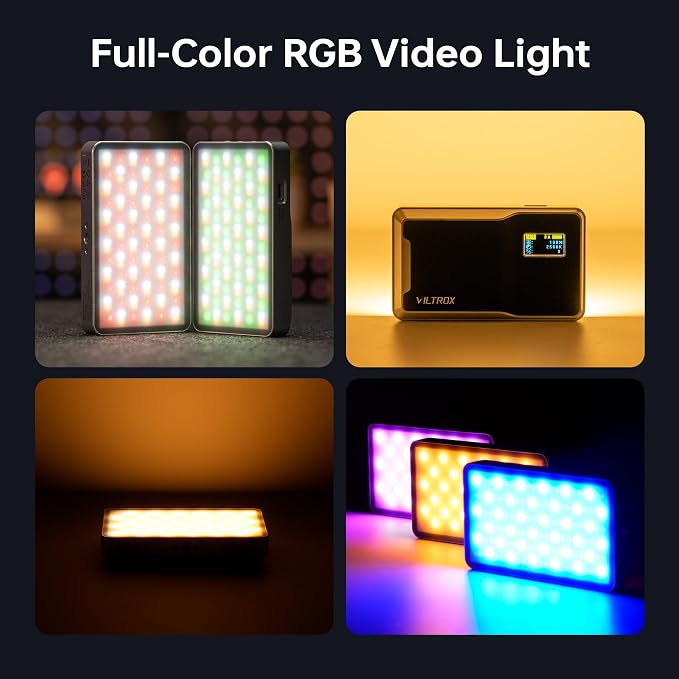 RGB Video Light Kit, 6000mAh Portable Camera Light 8W Output Power, LED Video - Image 2