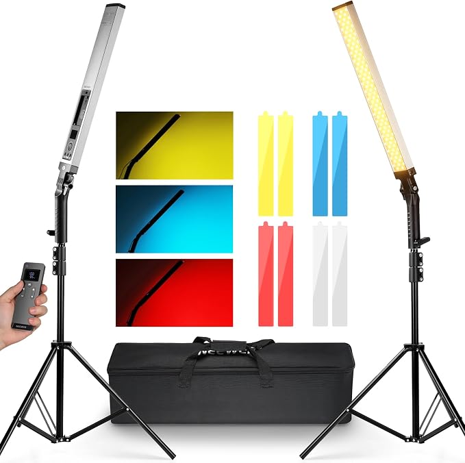 NEEWER Upgraded LED Video Light Stick & 2.4G Remote Kit, 2 Pack Handheld by Neewer