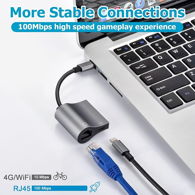 Lightning to RJ45 Ethernet Adapter Network Adapter, Support 10/100Mbps Ethernet - Image 3