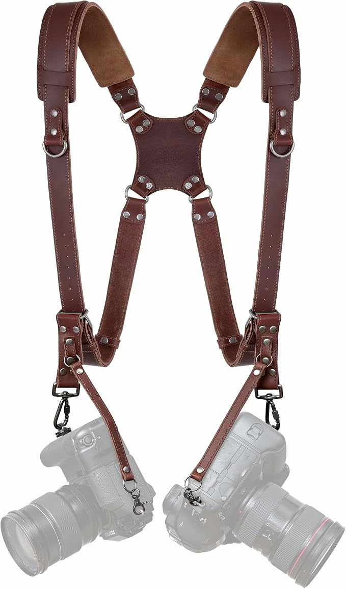 Padwa Lifestyle Dark Brown Dual Camera Harness by PadwaLifestyleCameraStrap