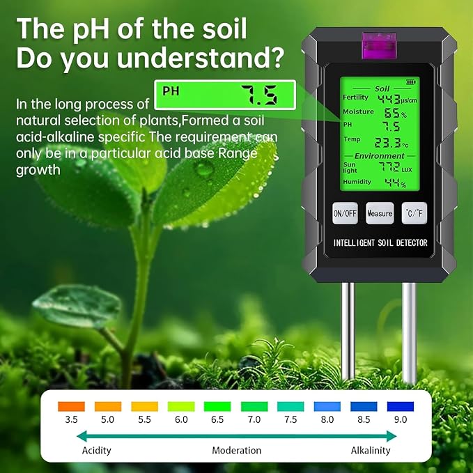 6-in-1 Soil Moisture Meter, Soil Tester - Image 5