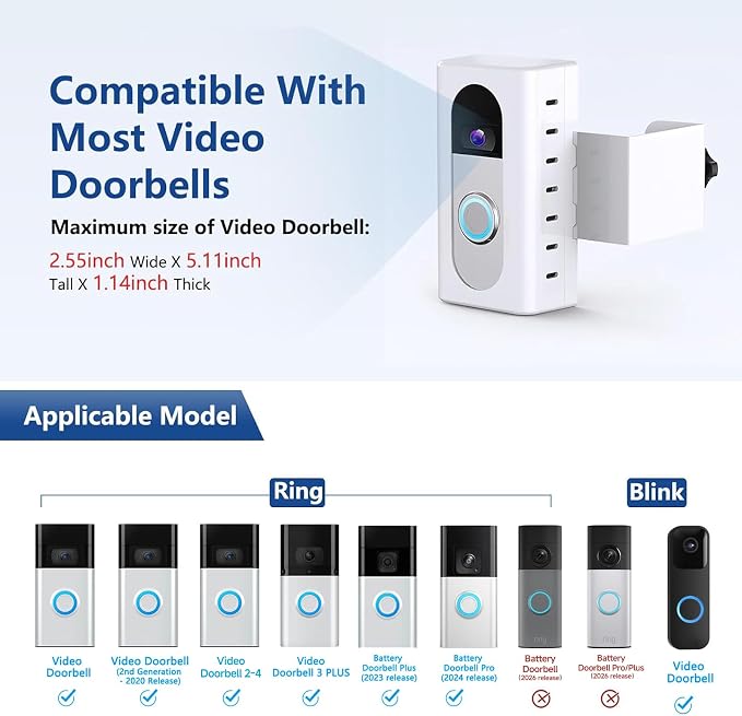 KIMILAR Anti-Theft Video Doorbell Mount Compatible - Image 2