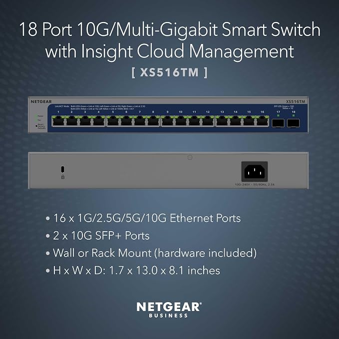 NETGEAR 18-Port 10G/Multi-Gigabit Ethernet Smart Switch - Image 2