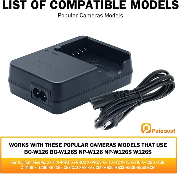 BC-W126 Camera Battery Charger for Fujifilm FinePix X-PRO1 X-PRO2 X-PRO3 XH1 - Image 5