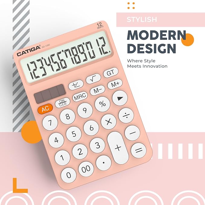CATIGA 12 Digit Desktop Calculator Basic Desk Calculator - Image 6