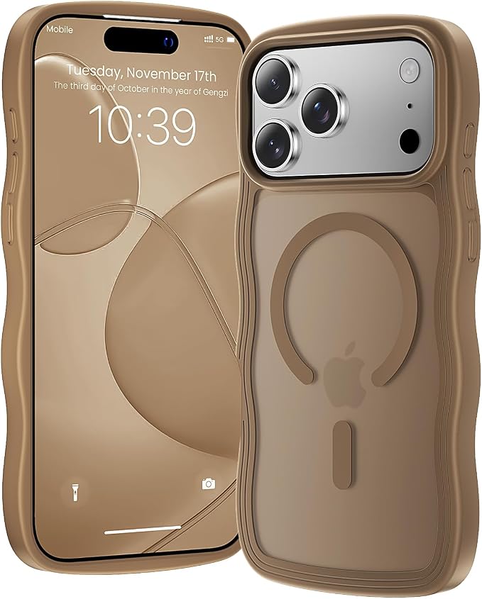 toushion for iPhone 17 Pro Max Case Cute Brown, Fits MagSafe, Matte Skin by Unknown