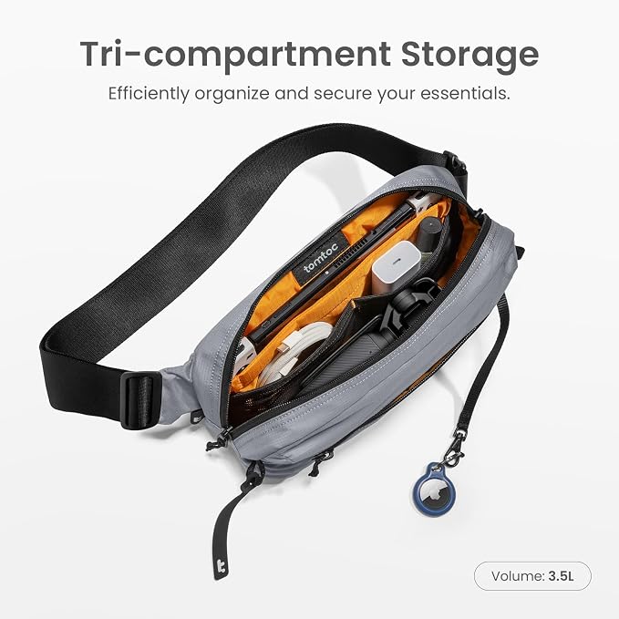 tomtoc 3.5L Sling Bag with RFID Blocking, Crossbody Bag Chest Shoulder Pack - Image 3
