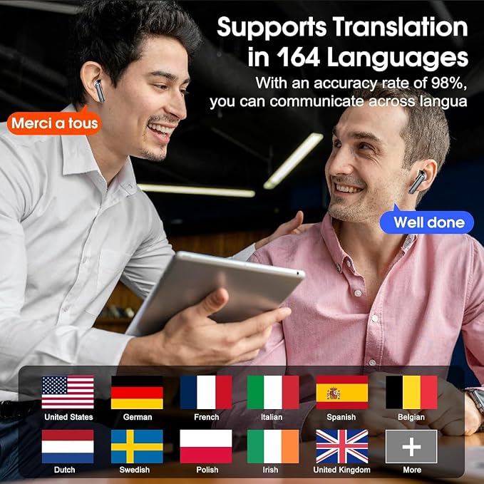 Ai Translation Earbuds Real Time, 3-in-1 Buletooth 5.3 Translator Earbuds - Image 2