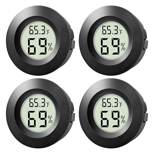 4-Pack Mini Hygrometer Thermometer Indoor Outdoor Round Humidity Meter by Unknown