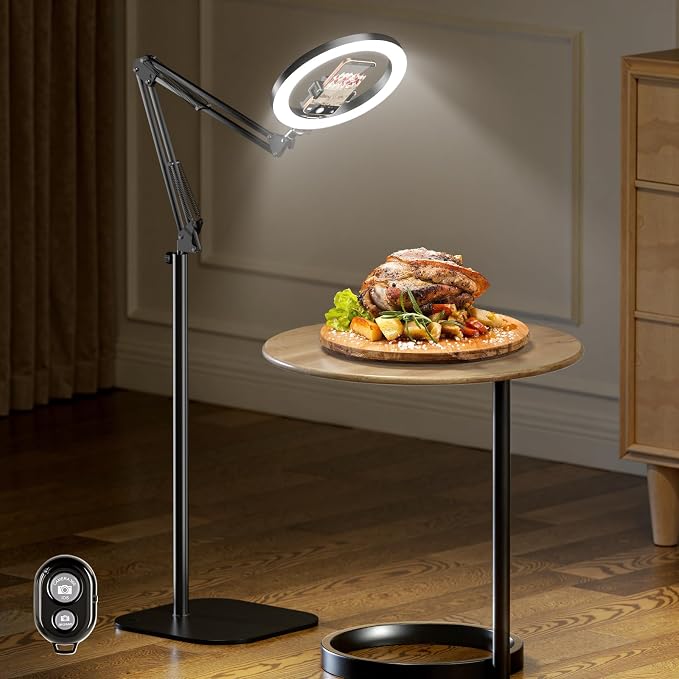 LUXSURE Tripod for iPhone with Light, Adjustable Ring Light with Stand and by LUXSURE
