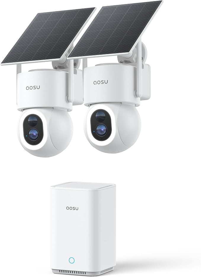aosu SolarCam D1 Max 2-Cam Kit, 4K Solar Security Cameras Outdoor Wireless by AOSUSecurityOffical