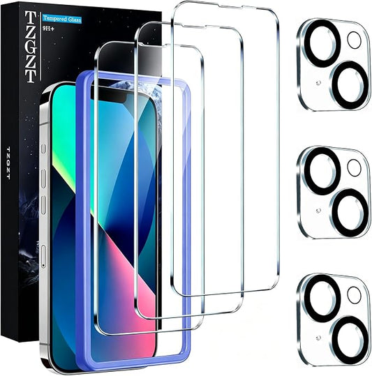 TZGZT 3 Pack Screen Protectors for iPhone 13, 9H Tempered Glass, Military Grade by Unknown