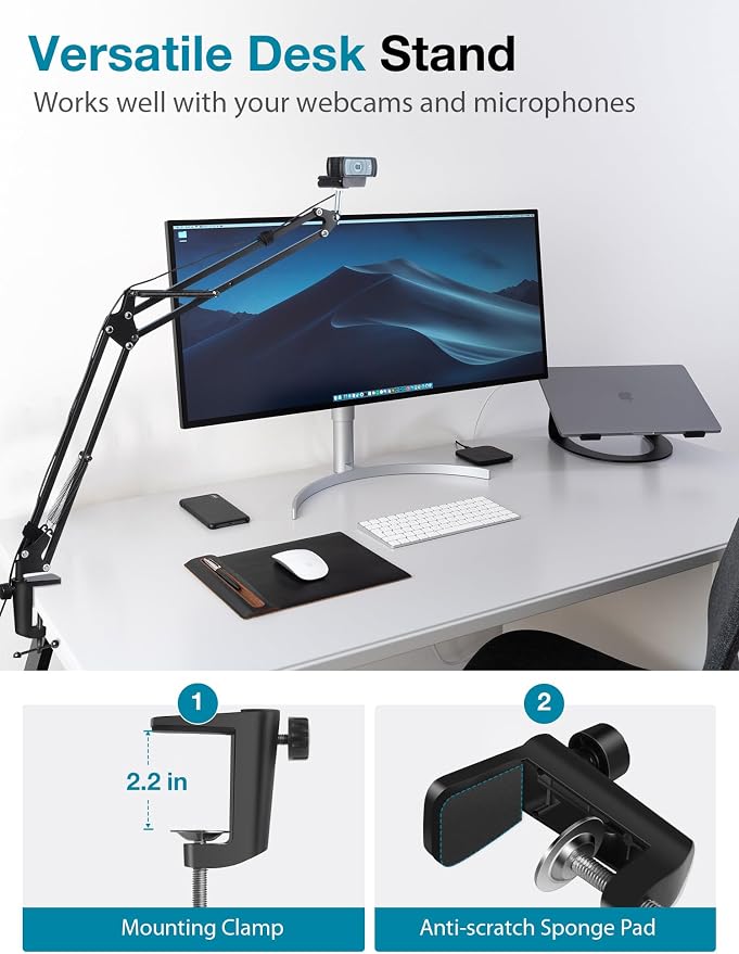 InnoGear Webcam Stand, Boom Arm Mount Stand - Image 7